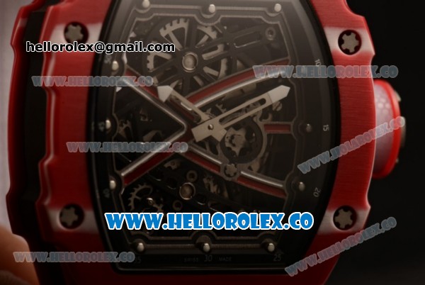 Richard Mille RM 67-02 Miyota 9015 Automatic PVD Case with Black Dial and White Nylon Strap - Click Image to Close